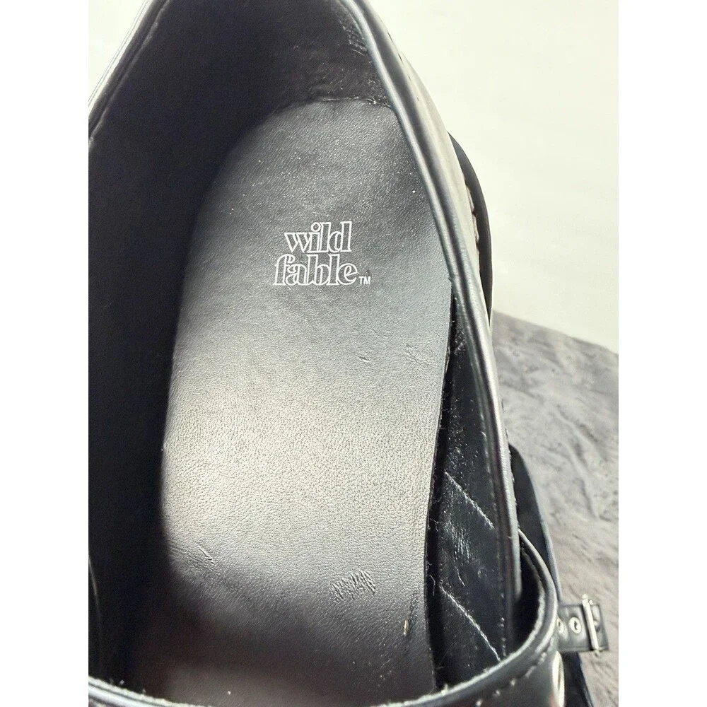 Wild Fable Women’s Size 10 Black Mary Jane Platform Lug Sole Buckle Shoes
